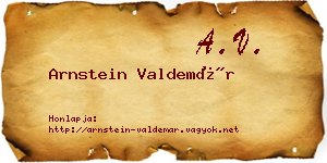 Arnstein Valdemár névjegykártya